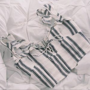 reformation striped crop top